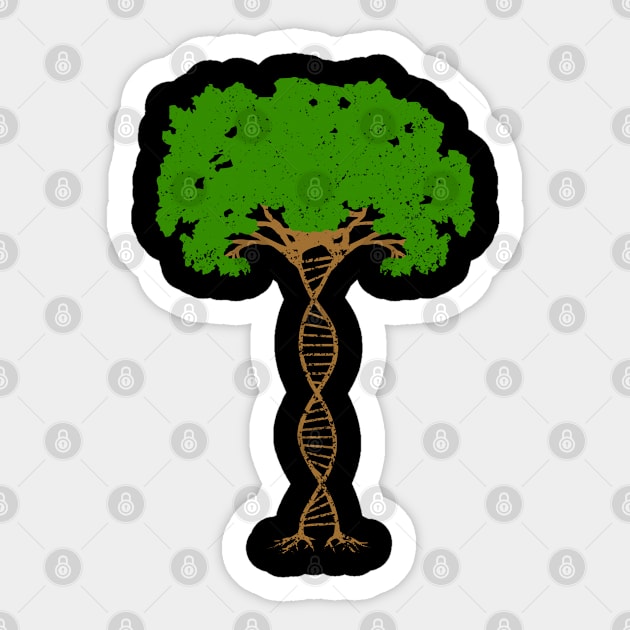 DNA Double Helix Tree - Science Biologist Sticker by jkshirts